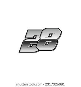 Number vector for sports and racing number 28
