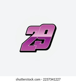 Number vector for sports and racing number 29