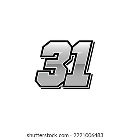 Number vector for sports and racing number 31
