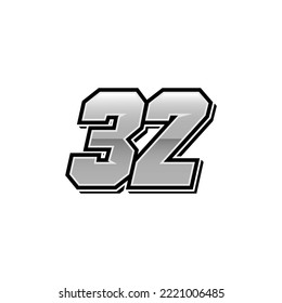 Number vector for sports and racing number 32