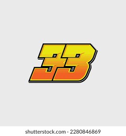 Number vector for sports and racing number 33