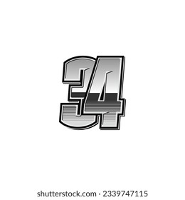 Number vector for sports and racing number 34