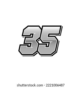 Number vector for sports and racing number 35