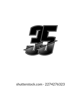 Number vector for sports and racing number 35