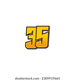 Number vector for sports and racing number 35