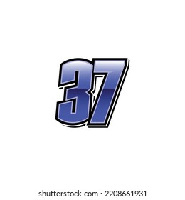 Number Vector Sports Racing Number 37 Stock Vector (Royalty Free ...