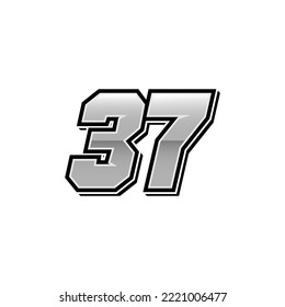 Number vector for sports and racing number 37