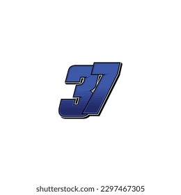 Number vector for sports and racing number 37