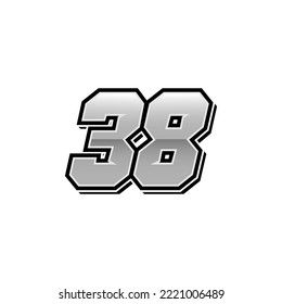 Number vector for sports and racing number 38