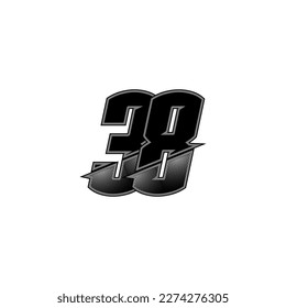 Number vector for sports and racing number 38