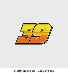 Number vector for sports and racing number 39