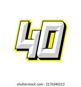 Number vector for sports and racing number 40