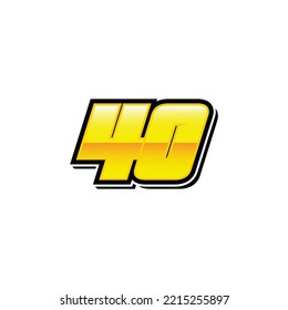 Number vector for sports and racing number 40