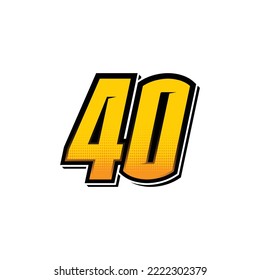 Number vector for sports and racing number 40