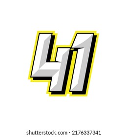 Number Vector Sports Racing Number 41 Stock Vector (Royalty Free ...