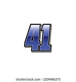 Number Vector Sports Racing Number 41 Stock Vector (Royalty Free ...