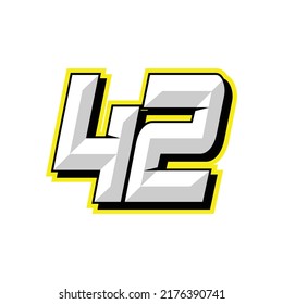 Number vector for sports and racing number 42