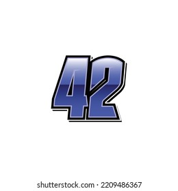 Number Vector Sports Racing Number 42 Stock Vector (Royalty Free ...