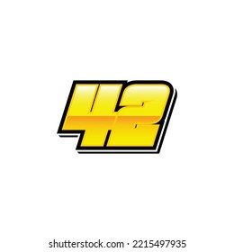 Number vector for sports and racing number 42