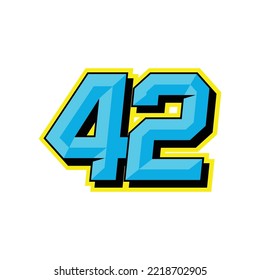 Number vector for sports and racing number 42