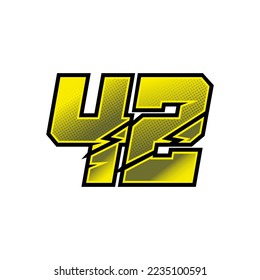 Number vector for sports and racing number 42