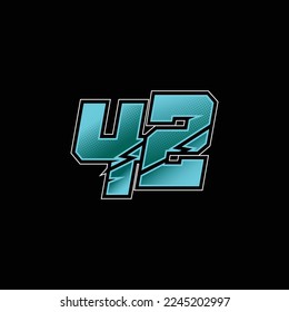 Number vector for sports and racing number 42