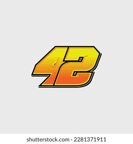 Number vector for sports and racing number 42