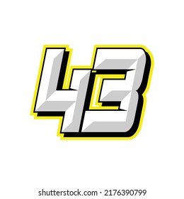 Number vector for sports and racing number 43