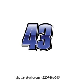 Number Vector Sports Racing Number 43 Stock Vector (Royalty Free ...