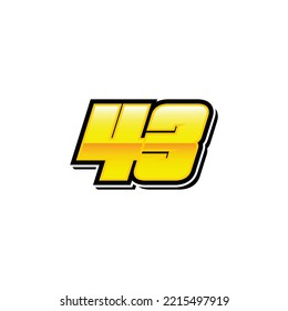 Number vector for sports and racing number 43