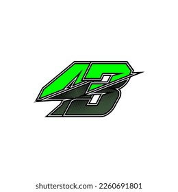 Number vector for sports and racing number 43