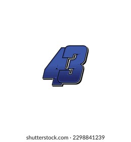 Number vector for sports and racing number 43