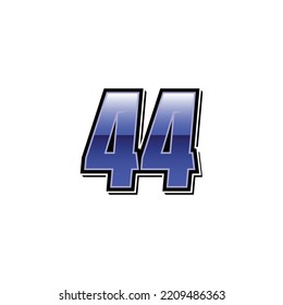 Number Vector Sports Racing Number 44 Stock Vector (royalty Free 