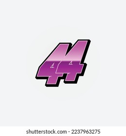 Number vector for sports and racing number 44