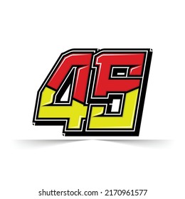 Number vector for sports and racing number 45