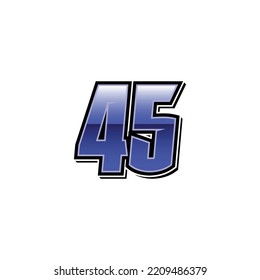 Number Vector Sports Racing Number 45 Stock Vector (Royalty Free ...