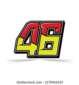 Number Vector Sports Racing Number 46 Stock Vector (Royalty Free ...