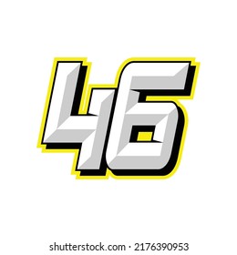 Number vector for sports and racing number 46