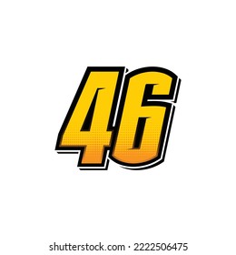Number vector for sports and racing number 46