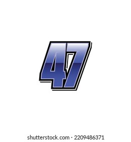 Number Vector Sports Racing Number 47 Stock Vector (Royalty Free ...