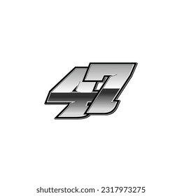 
Number vector for sports and racing number 47