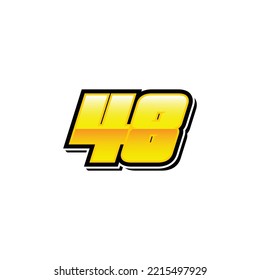 Number vector for sports and racing number 48