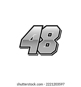 Number vector for sports and racing number 48