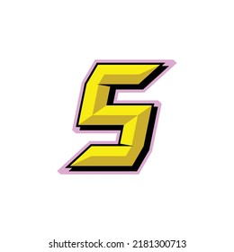 Number vector for sports and racing number 5