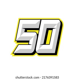 Number vector for sports and racing number 50