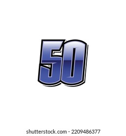 Number vector for sports and racing number 50