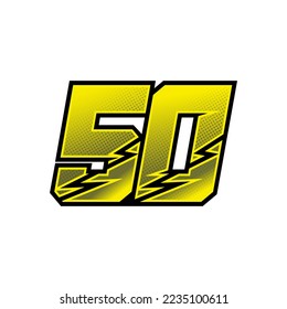 Number vector for sports and racing number 50