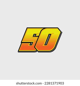 Number vector for sports and racing number 50