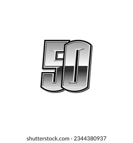 Number vector for sports and racing number 50