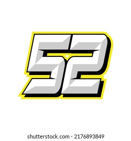 Number vector for sports and racing number 52
